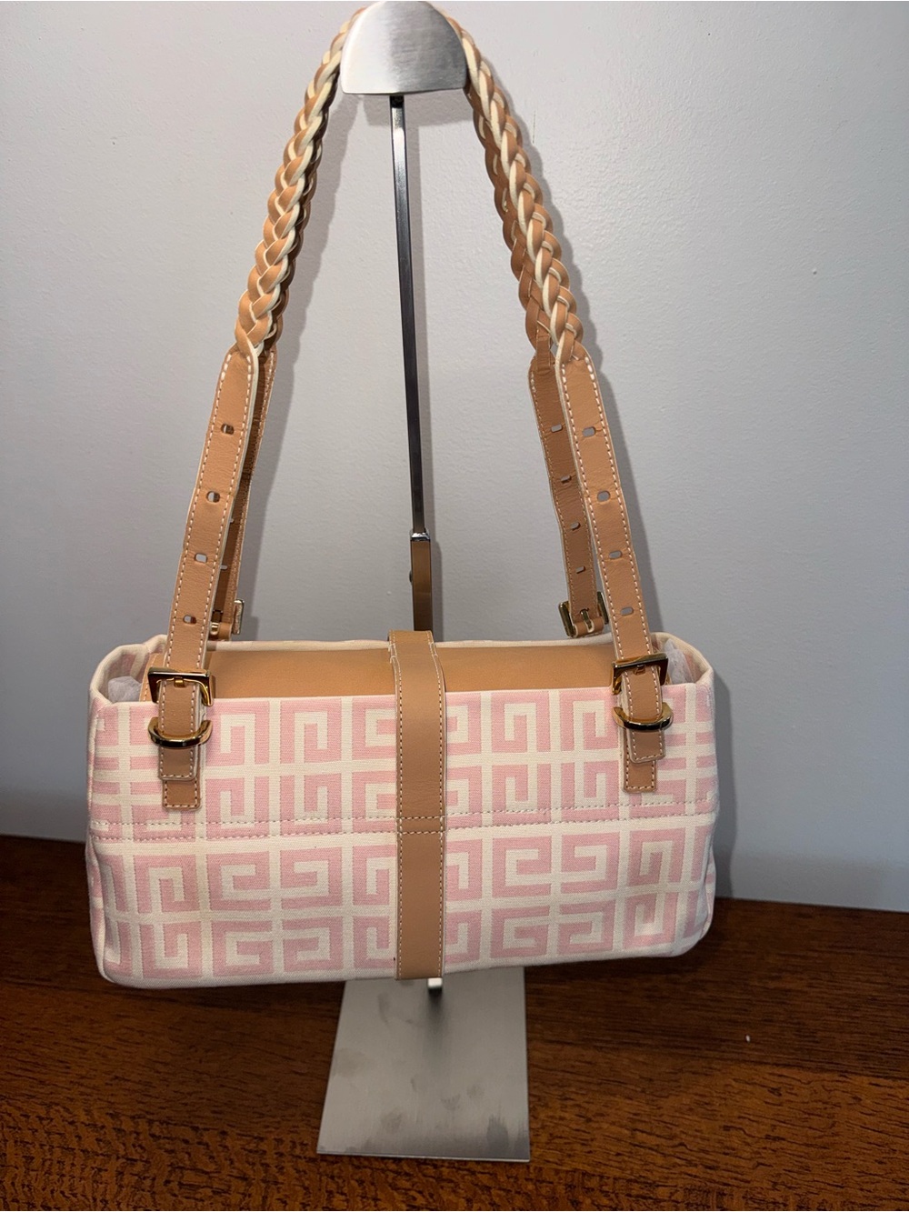 Givenchy Vintage 4G Monogram Canvas Braided Baguette Shoulder Bag w/COA - EUC - Picture 2 of 13